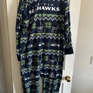 NFL Adult onesie Pajamas - Navy and Lime Green